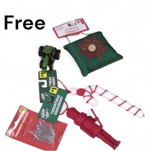 Free Add On Item Christmas Ornament Set with Tractor and Nutcracker